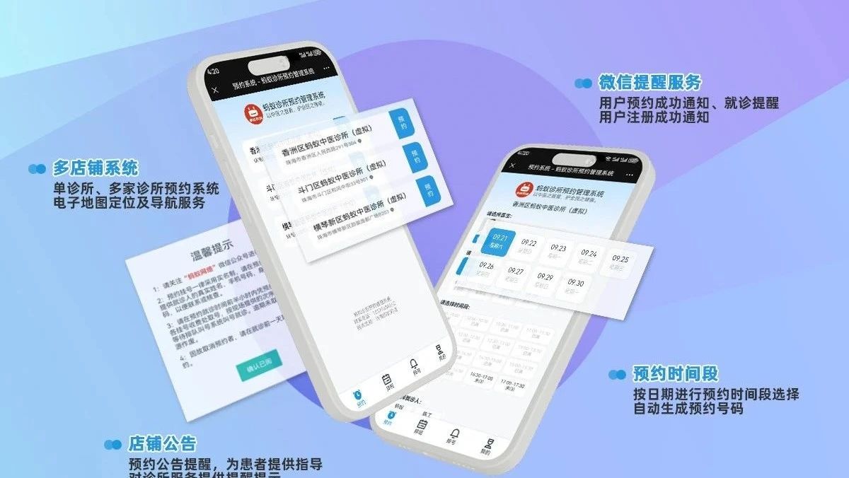 蚂蚁中医诊所预约挂号管理系统介绍