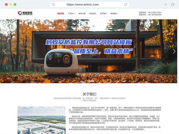 编号ANT0001，安防监控设备成品网站，电子科技公司企业网站
